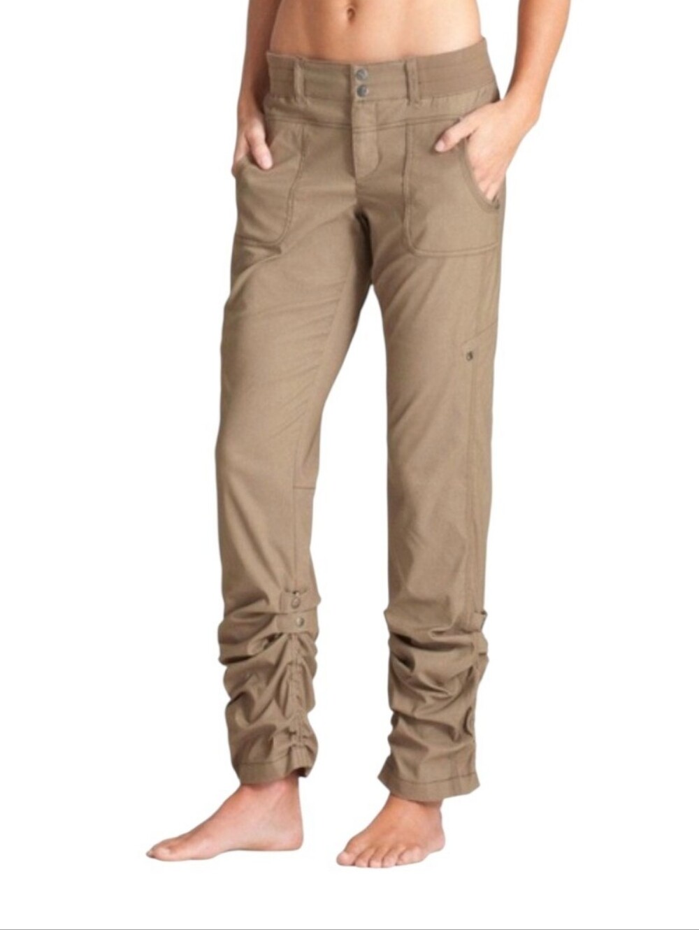 Athleta Shasta Convertible Hiking Utility Pants women's 16T Tall khaki stretch